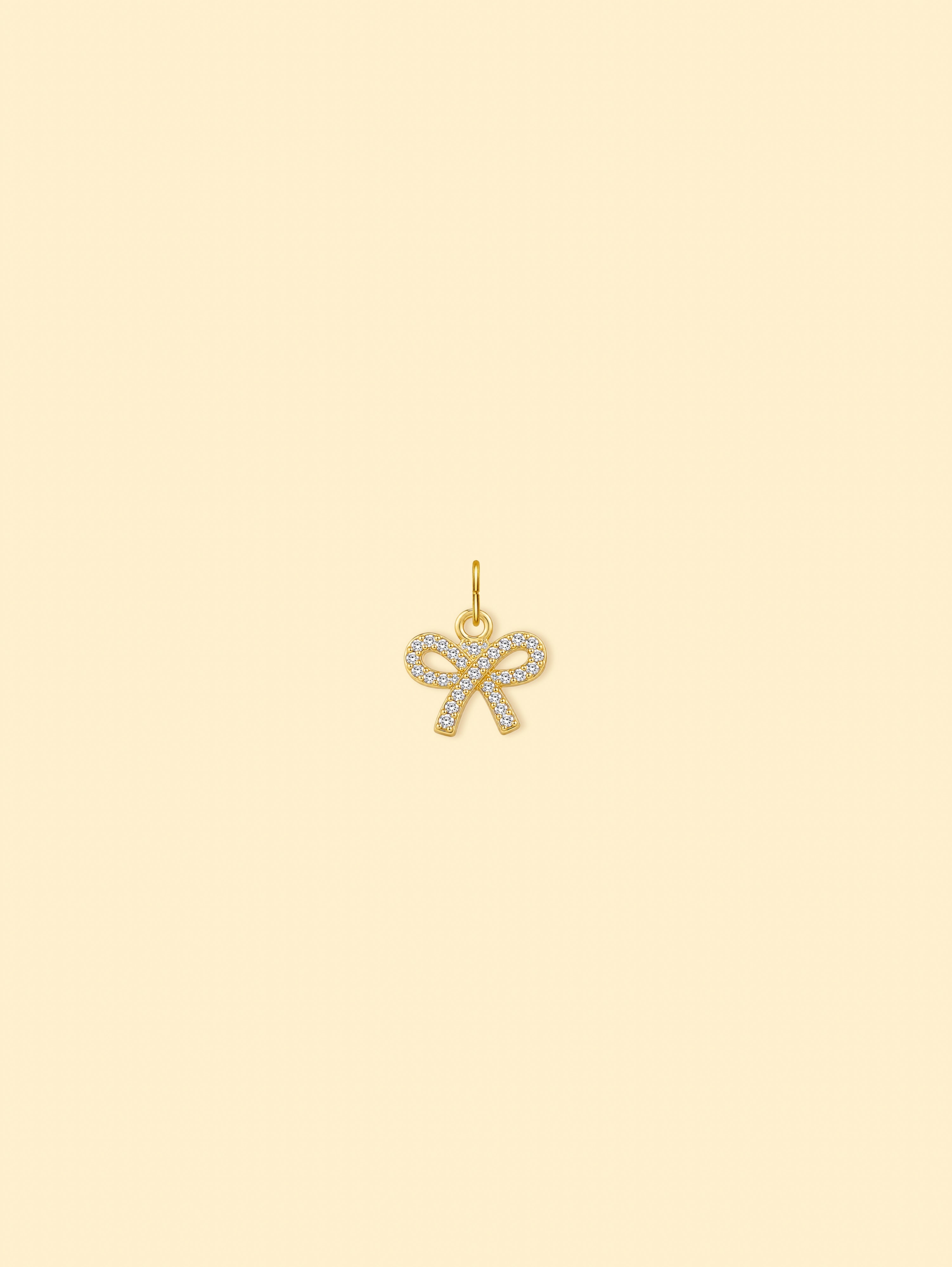 14K Gold Plated Copper Bow Charm.