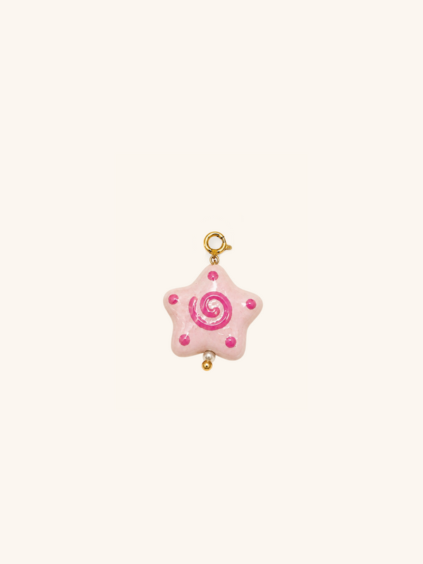 Pink Star Swirl Charm (Interchangeable)
