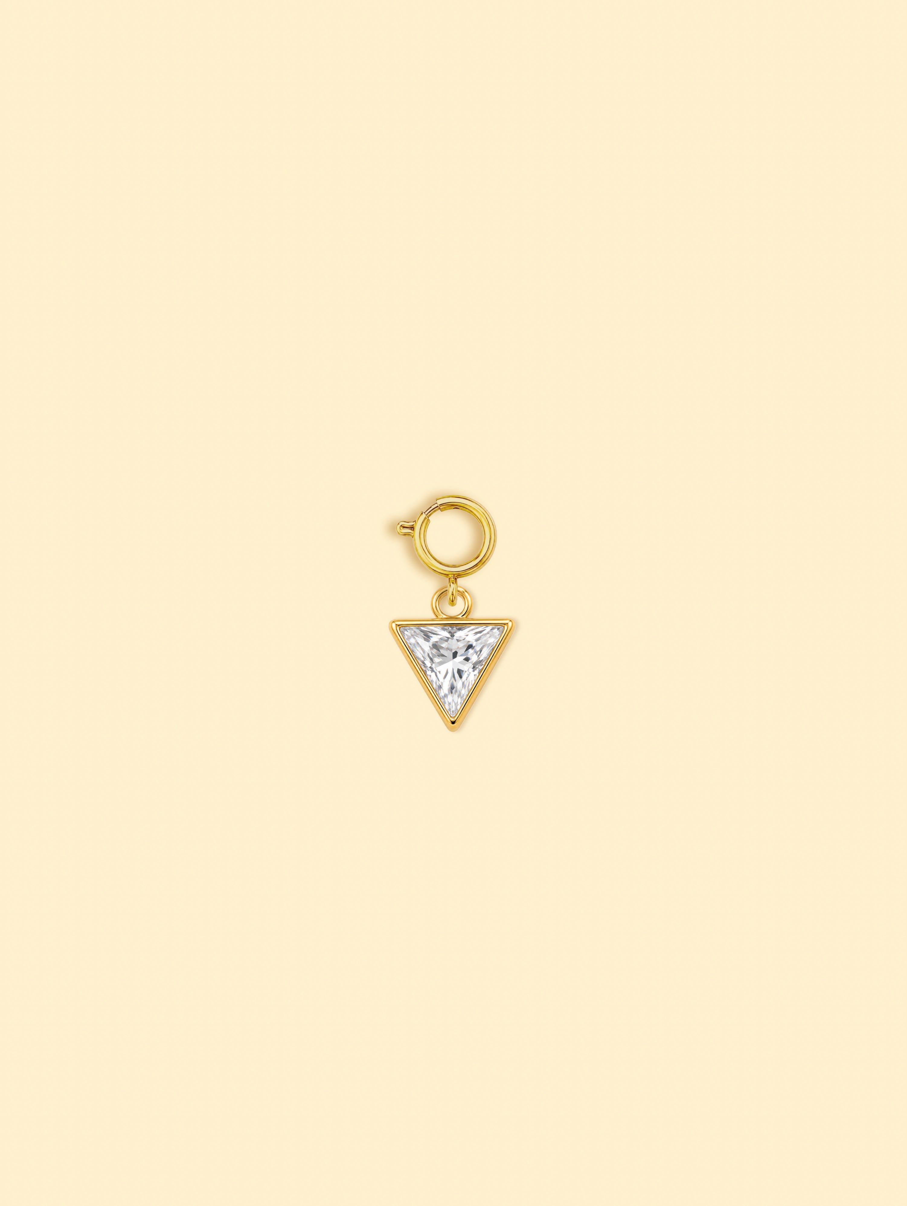 18K Gold Plated Stainless Steel Triangle Zircon Charm.