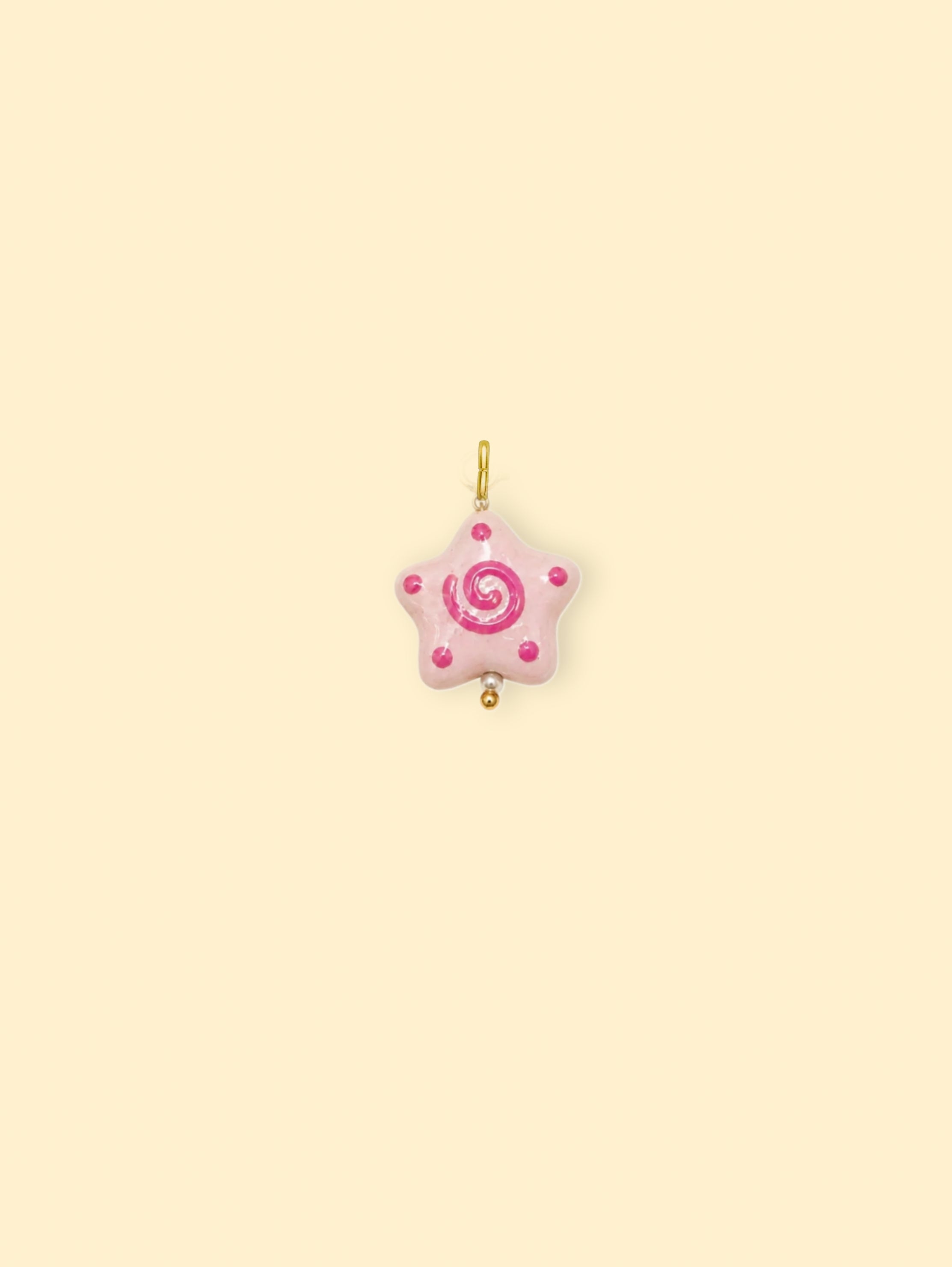 Pink Star Swirl Charm (Interchangeable)