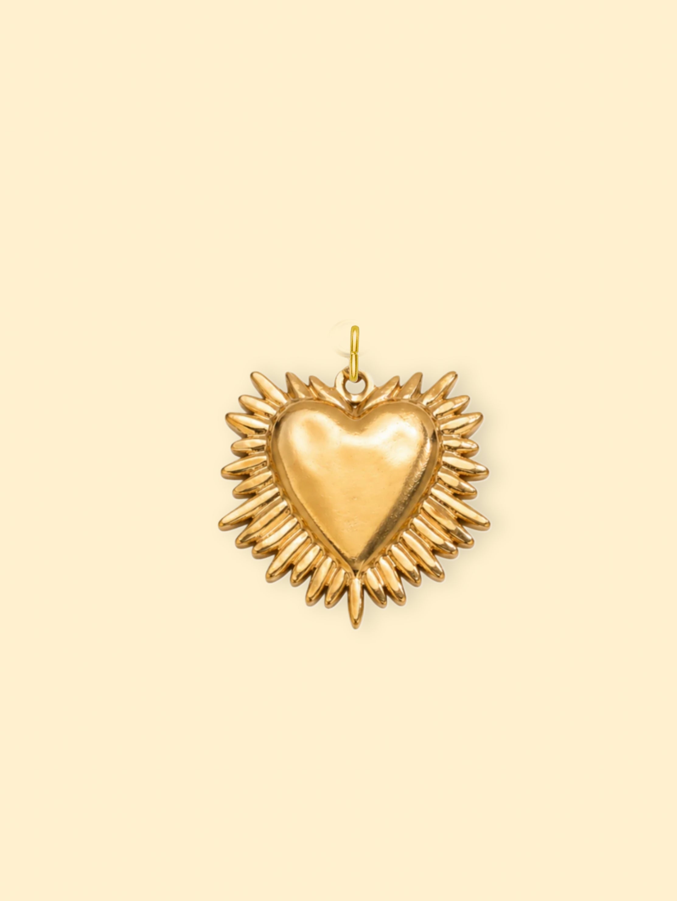 Radiant Heart Charm (Interchangeable) – 18K Gold Plated Stainless Steel