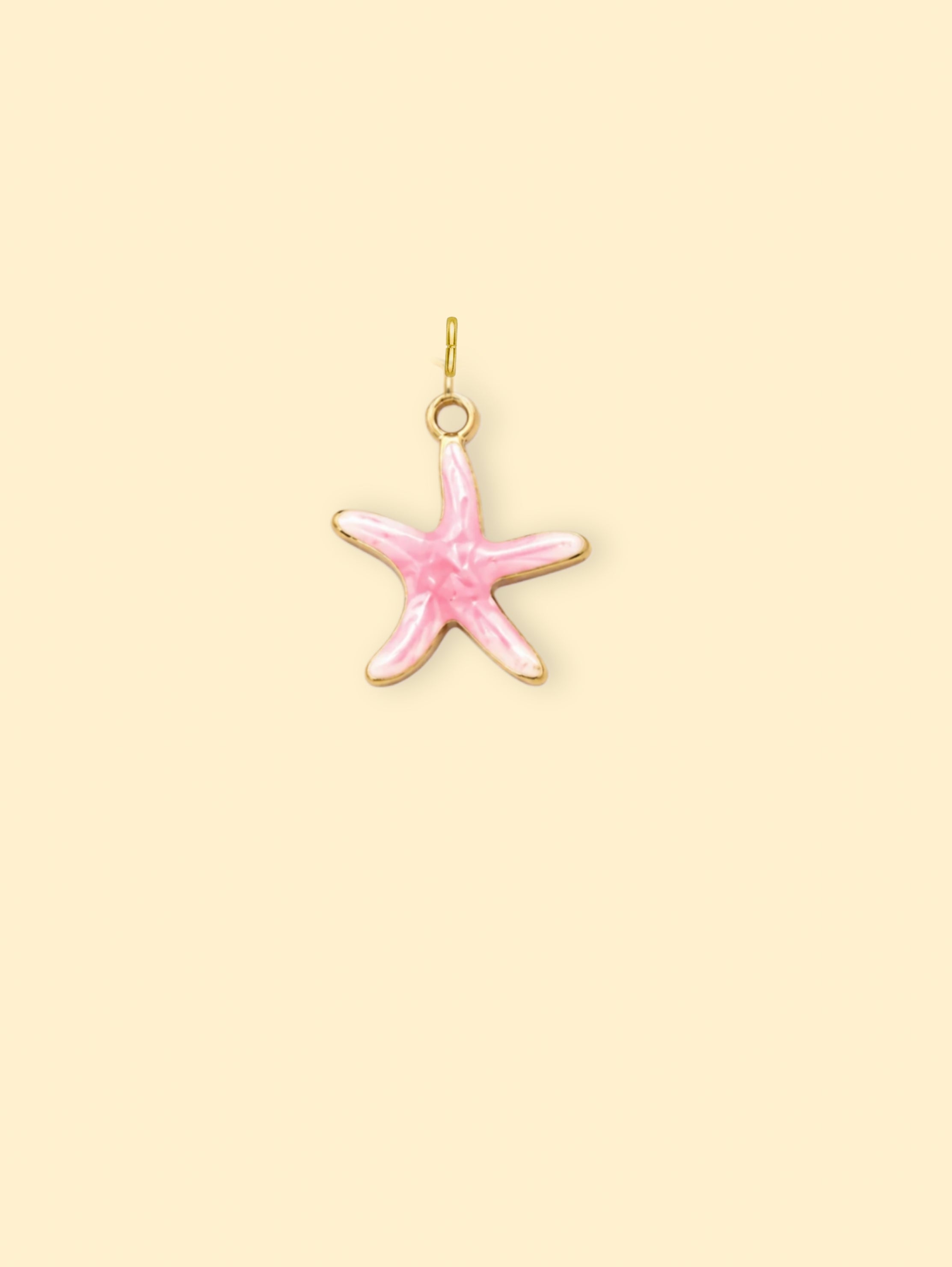 Pink Starfish Charm (Interchangeable) – 18K Gold Plated Stainless Steel